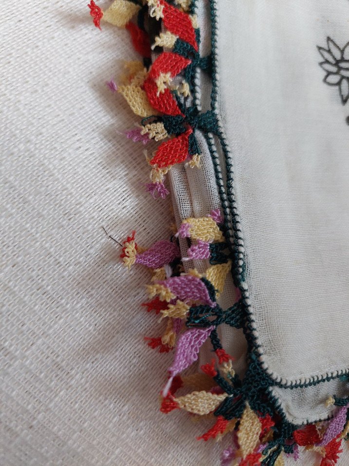 iğne oyasi Detaylı Çok Renkli Bohem Kadın yemenisi - Görsel 3