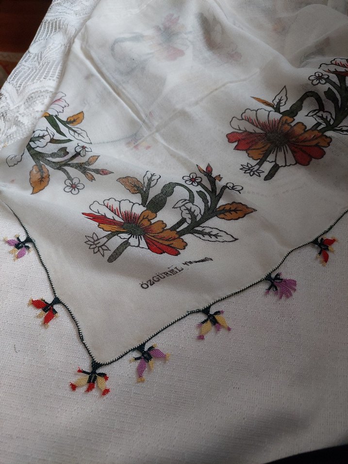 iğne oyasi Detaylı Çok Renkli Bohem Kadın yemenisi - Görsel 5