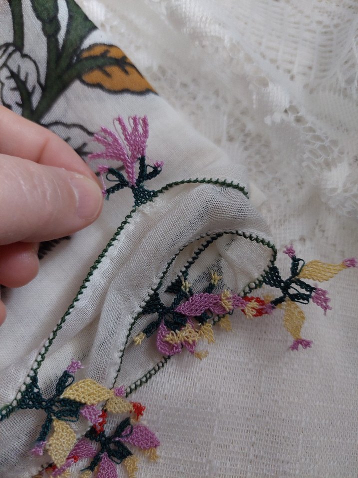 iğne oyasi Detaylı Çok Renkli Bohem Kadın yemenisi - Görsel 4