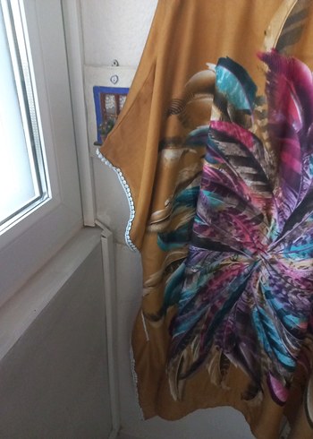 Renkli Desenli Bohem Pareo Tunik - Görsel 3