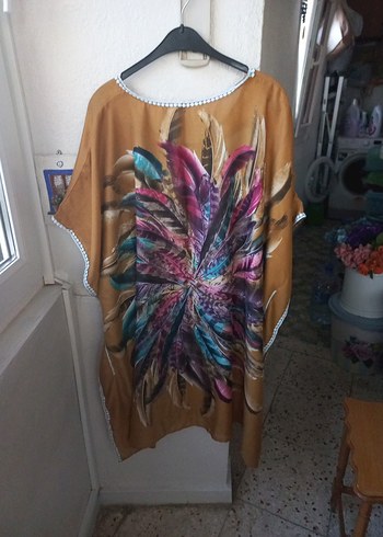 Renkli Desenli Bohem Pareo Tunik - Görsel 2