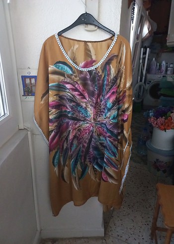 Renkli Desenli Bohem Pareo Tunik - Görsel 6