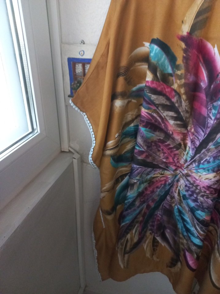 Renkli Desenli Bohem Pareo Tunik - Görsel 3