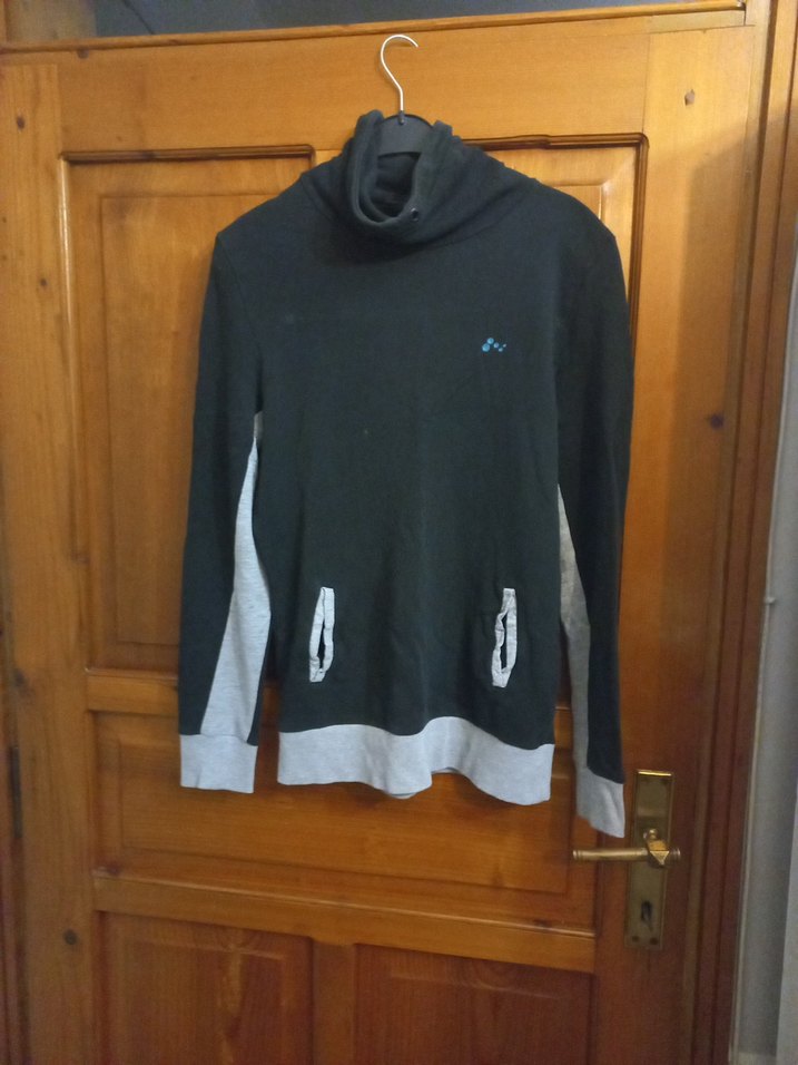 Erkek Siyah Boğazlı Triko Sweatshirt - Görsel 2