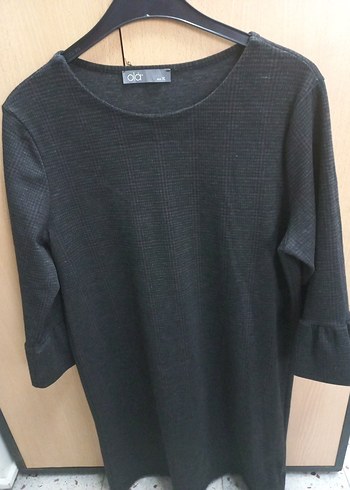 Siyah Kadın Uzun Kollu Midi Tunik Elbise - Görsel 2