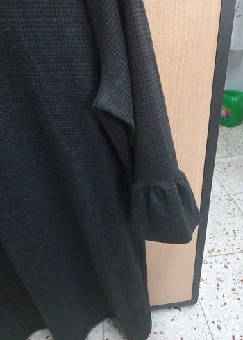 Siyah Kadın Uzun Kollu Midi Tunik Elbise - Görsel 4