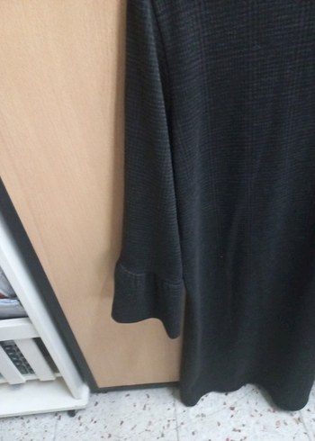 Siyah Kadın Uzun Kollu Midi Tunik Elbise - Görsel 7