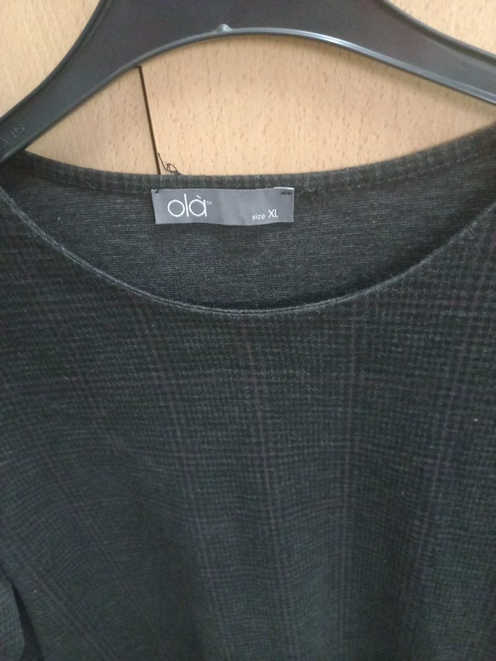 Siyah Kadın Uzun Kollu Midi Tunik Elbise - Görsel 3