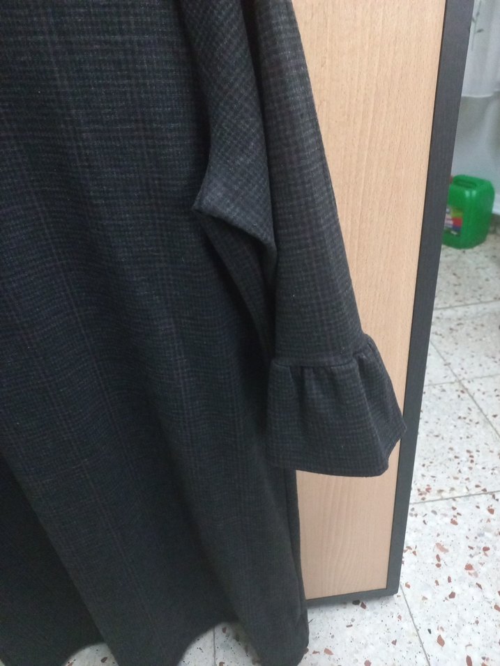 Siyah Kadın Uzun Kollu Midi Tunik Elbise - Görsel 4