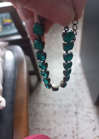 Turkuaz Payetli Yılan Desenli Kadın Bileklik - Görsel 2