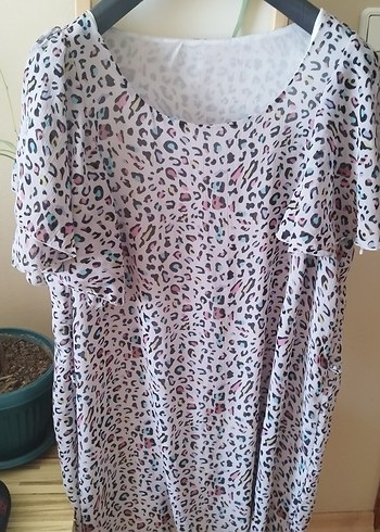 Pembe Desenli Bol Kesim Hamile Tunik