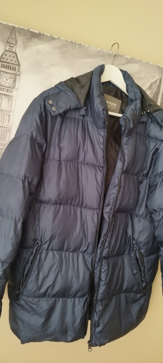 Erkek Midi Mont - lacivert - Görsel 2