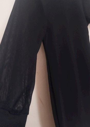 Siyah Yüksek Yakalı Uzun Kollu Kadın Tunik - Görsel 2