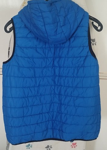 Mavi Kapüşonlu Erkek Çocuk Yelek - Görsel 3