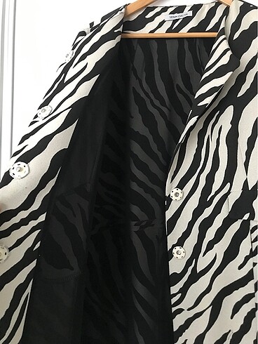 m Beden çeşitli Renk Zebra desen ceket