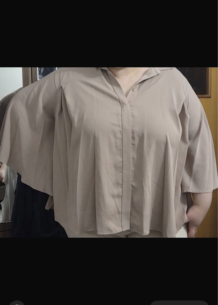 Pelerin kollu gömlek - Görsel 4