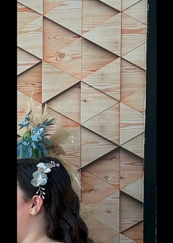 Beyaz Boncuklu Cam Çiçekli Saç Tokası - Görsel 2