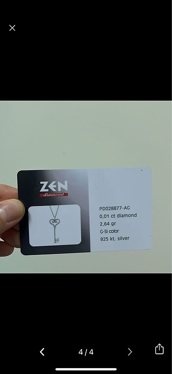 Beden Zen pırlantalı gümüş kolye