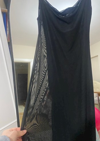 Siyah Uzun degaje yaka  Elbise - Görsel 3