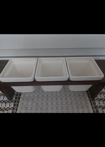 Beyaz Üçlü Porselen ikea Saksı