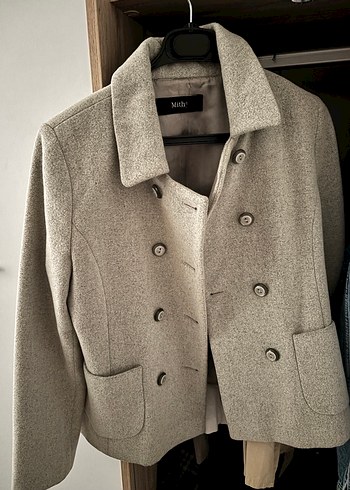 Gri Düğmeli Midi Kaban - Görsel 2