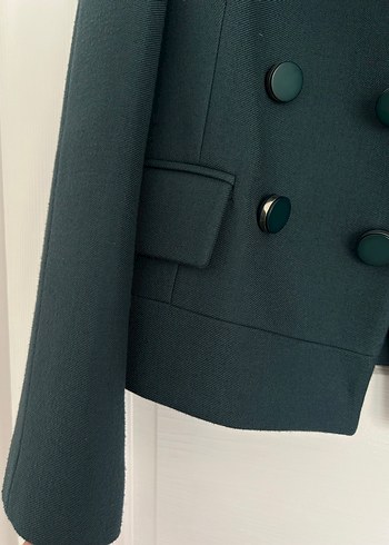 m Beden mavi Renk Machka Detay Düğmeli Petrol Mavi Kısa Blazer