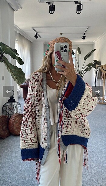 Orj.Zara kesik etiket püsküllü oversize triko hırka