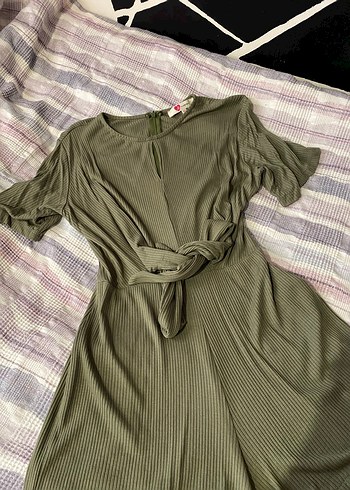 Kısa Kollu Haki Tulum - Görsel 2