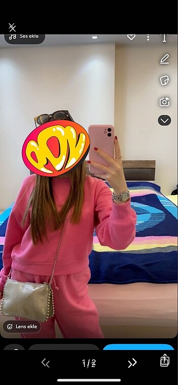 Pembe eşofman takımı