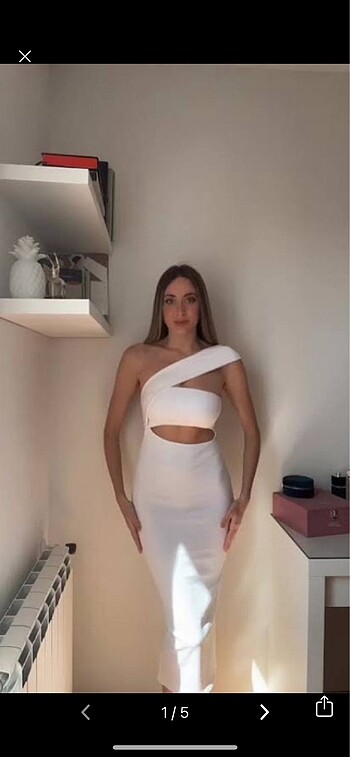 Zara asimetrik elbise