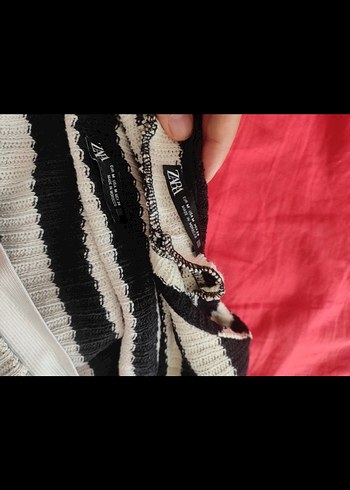 Zara Zebra Desenli Siyah Midi Triko Elbise