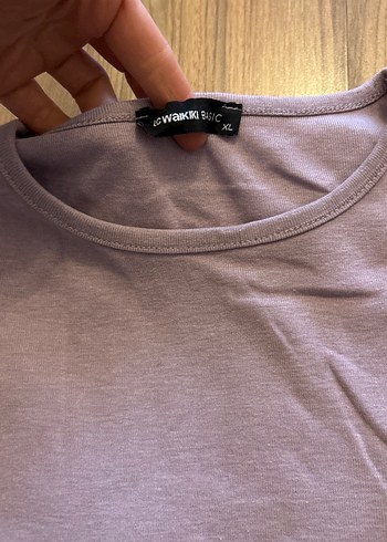 Kuru bir pembe Renkte Uzun Kollu Tişört - Görsel 3