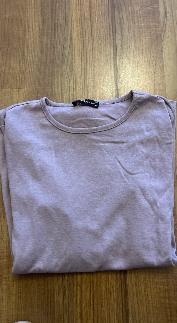 Kuru bir pembe Renkte Uzun Kollu Tişört - Görsel 2