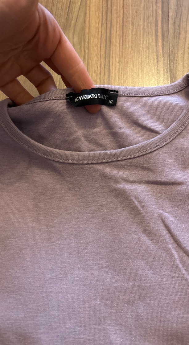 Kuru bir pembe Renkte Uzun Kollu Tişört - Görsel 3