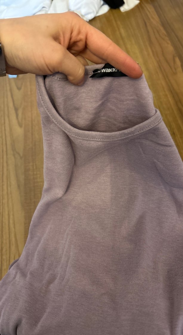 Kuru bir pembe Renkte Uzun Kollu Tişört - Görsel 4