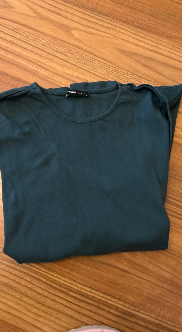 Turkuaz Kadın Uzun Kollu Basic Tişört - Görsel 4