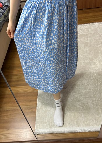 Mavi Midi Etek, Rahat Kesim, Pamuk - Görsel 3