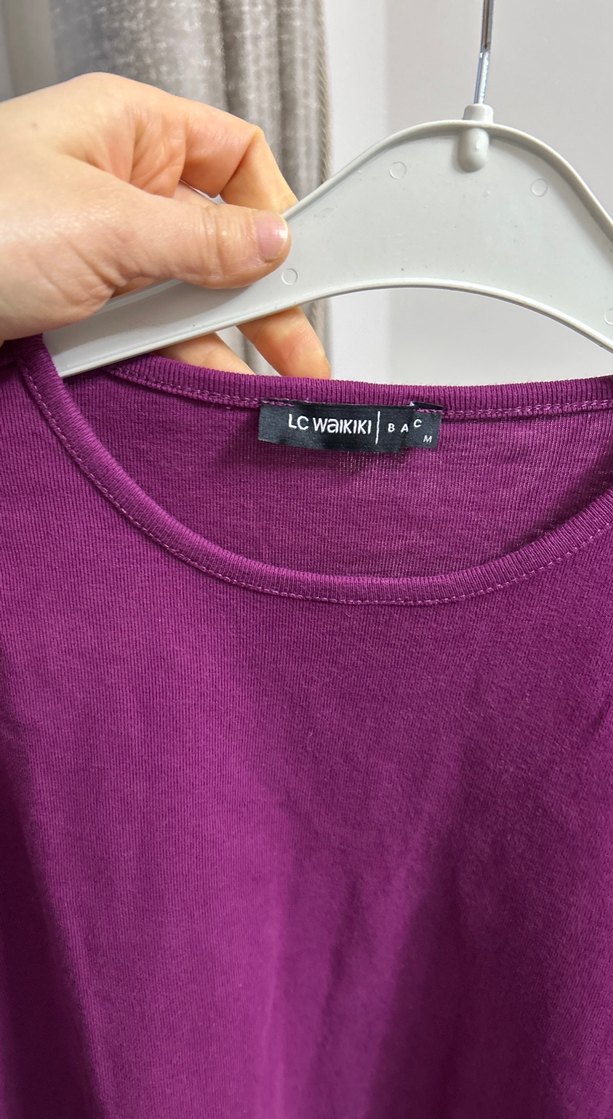 Mor Uzun Kollu Tişört - Görsel 3