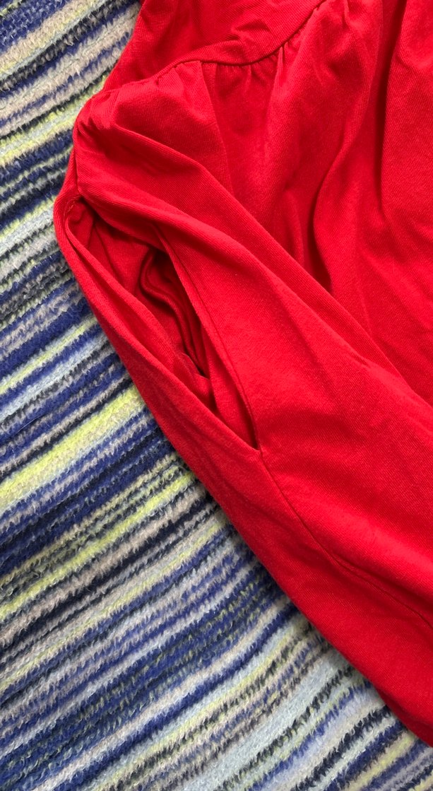 Kırmızı Kısa Kollu Hamile Elbisesi - Görsel 4