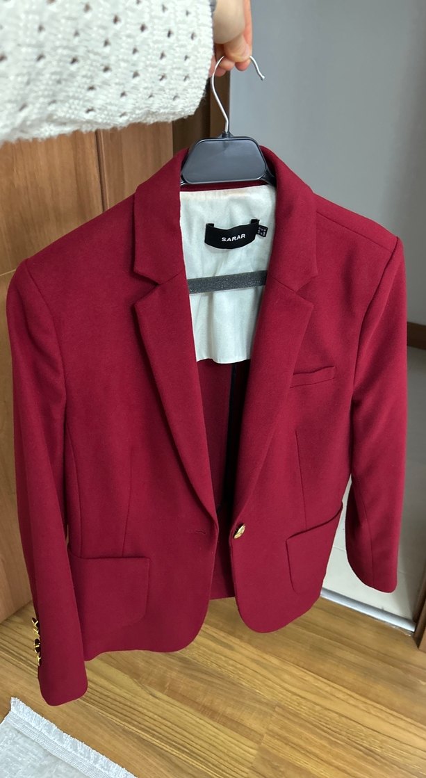 Bordo Kadın Düğmeli Blazer Ceket - Görsel 4