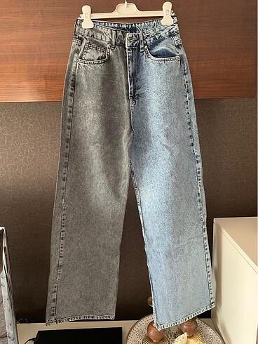 Wide leg çift renkli pantolon