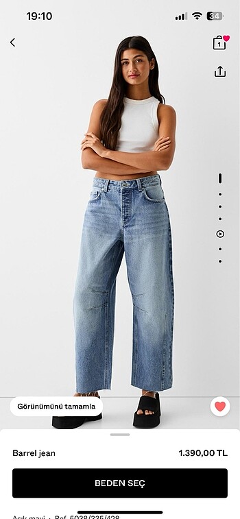 Bershka jean 36 beden