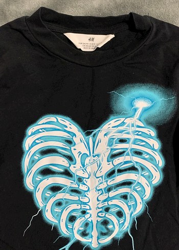 Mavi Baskılı Uzun Kollu Kız Tişörtü - Görsel 3