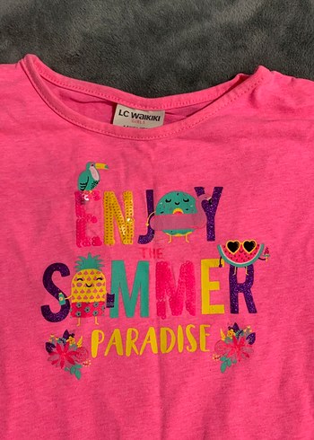 Pembe Renkli Kız Çocuk Fırfırlı elbise - Görsel 2