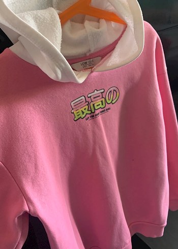 Pembe Kapüşonlu Rahat Sweatshirt - Görsel 5