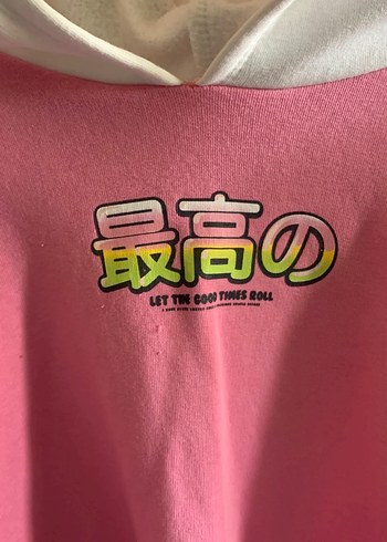 Pembe Kapüşonlu Rahat Sweatshirt - Görsel 2