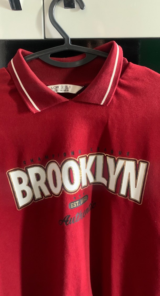 Kırmızı Brooklyn Baskılı çocuk tişörtü - Görsel 2