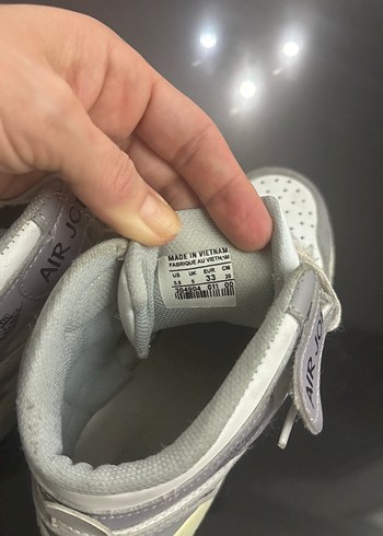 Beyaz Gri Air Jordan Kız spor ayakkabı - Görsel 3