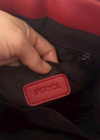 Kırmızı Deri Bohem Kadın Çanta - Görsel 3