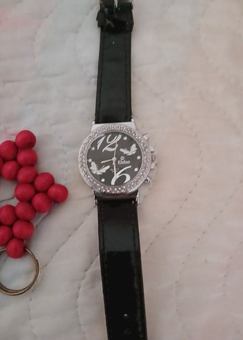 diğer Beden gri Renk Gri Payetli Vintage Kadın Saat ve Takı Seti